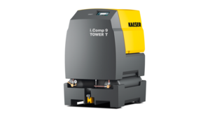i.Comp 9 Tower T s ugrađenim spremnikom komprimiranog zraka i rashladnim sušačem s volumnim protokom do 570 l/ min.