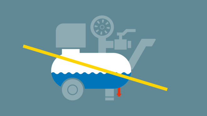 Nastali kondenzat na kompresoru i.Comp 3 pretvara se u paru s pomoću nove tehnologije.